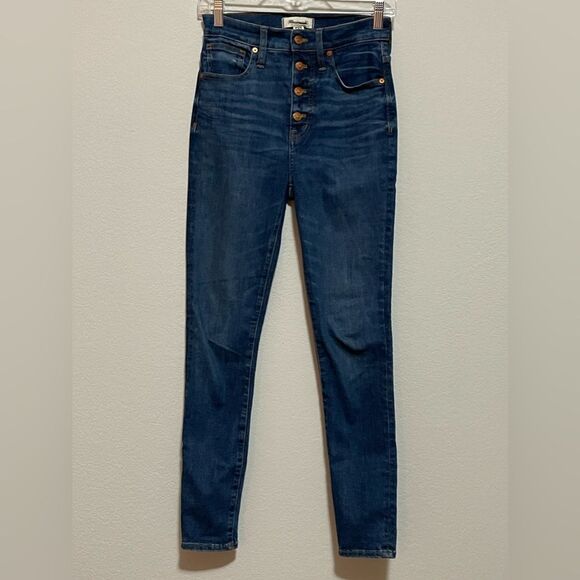 Madewell 11” High Rise Skinny Jeans Size 25 Button Front - Picture 5 of 11